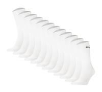 PUMA Unisex Sportsocken, 12er Pack - Sport Crew Socken, ECOM, Logo, einfarbig Weiß 43-46