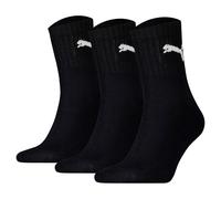 PUMA Unisex Sportsocken, 3 Paar - Short Crew Socks, Tennissocken, einfarbig Schwarz 35-38