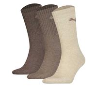 PUMA Unisex Sportsocken, 3 Paar - Tennissocken, Crew Sport Socken, einfarbig Braun-Mix 35-38