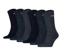 PUMA Unisex Sportsocken, 6 Paar - Tennissocken, Crew Sport Socken, einfarbig 35-38 Blau