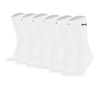 PUMA Unisex Sportsocken, 6 Paar - Tennissocken, Crew Sport Socken, einfarbig 35-38 Weiß
