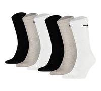 PUMA Unisex Sportsocken, 6 Paar - Tennissocken, Crew Sport Socken, einfarbig 39-42 Schwarz