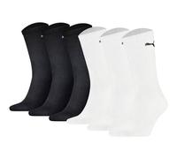 PUMA Unisex Sportsocken, 6 Paar - Tennissocken, Crew Sport Socken, einfarbig 43-46 Schwarz