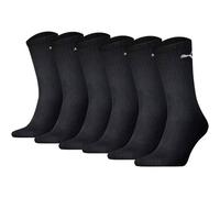 PUMA Unisex Sportsocken, 6 Paar - Tennissocken, Crew Sport Socken, einfarbig 43-46 Schwarz