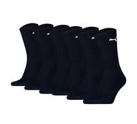 PUMA Unisex Sportsocken, 6 Paar - Tennissocken, Crew Sport Socken, einfarbig Blau 43-46