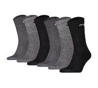 PUMA Unisex Sportsocken, 6 Paar - Tennissocken, Crew Sport Socken, einfarbig Dunkelgrau/Grau/Hellgrau 39-42