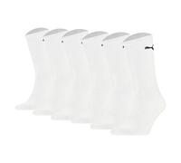 PUMA Unisex Sportsocken, 6 Paar - Tennissocken, Crew Sport Socken, einfarbig Weiß 35-38