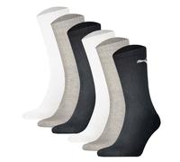 Socken PUMA "PUMA UNISEX CREW SOCK 6P ECOM", Damen, Gr. 35-38, grau (grau combo), Baumwollmischung, Socken Socken, Cat-Logo, Frottee-Sohle, Ripp-Bündchen (71342727-35) grau combo