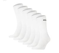 PUMA Unisex Sportsocken, 6er Pack - Sport Crew Socken, ECOM, Logo, einfarbig Weiß / 43-46 43-46 Weiß