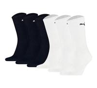 PUMA Unisex Sportsocken, 6er Pack - Tennissocken, Crew Sport Socken, einfarbig (2x 3 Paar) 39-42 Blau