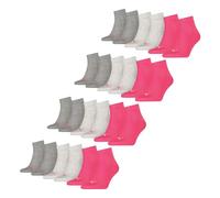 PUMA Herren Socken UNISEX QUARTER PLAIN 3P (701230337) 35-38 MIDDLE GREY MELANGE / PINK