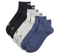 Kurzsocken PUMA "PUMA UNISEX QUARTER PLAIN 3P", Herren, Gr. 47-49, navy, grau, nightshadow blau, Obermaterial: 68% Baumwolle, 18% Polyamid, 12% Polyester, 2% Elasthan, normal, Socken, mit kleinem Logo