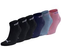 PUMA Unisex Sportsocken Quarter 6er Pack - Statement Edition Größe 39-42, Blue Mix/Black