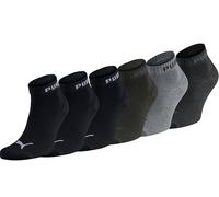 PUMA Unisex Sportsocken Quarter 6er Pack - Statement Edition Größe 39-42, Green Grey/Black