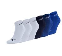 PUMA Unisex Sportsocken Quarter 6er Pack - Statement Edition Größe 43-46, Navigate/White