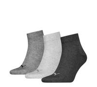 PUMA unisex Quarter Sportsocken Kurzsocken Socken 18 Paar, Farbe:Grau, Menge:18 Paar (6x 3er Pack), Größe:39-42, Artikel:-800 anthracite/l mel grey/m mel grey