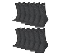 PUMA unisex Sportsocken Tennissocken Freizeitsocken Sport Crew 7312 12 Paar, Farbe:Grau, Menge:12 Paar (4x 3er Pack), Größe:47-49, Artikel:-201 anthracite