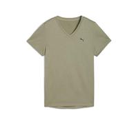 PUMA TAD ESSENTIALS T-Shirt mit V-Ausschnitt Damen, Kleidung, Grün, XS Green