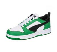 Puma Unisex Youth Puma Rebound V6 Lo Jr Sneakers, Puma White-Puma Black-Archive Green, 35.5 EU