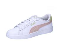 Puma Unisex Youth Smash 3.0 L JR Sneaker, Puma White-Island PINK-Pistachio Green, 39 EU
