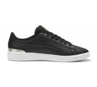 Sneaker PUMA "Vikky v3 Metallisch glänzende Sneakers Damen" Gr. 38.5, schwarz-weiß (black gold white) Schuhe Sneaker (46799311-38,5)