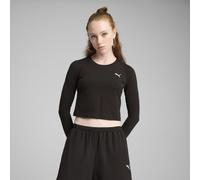 PUMA WARDROBE ESS Kurzes figurbetontes T-Shirt Damen, Kleidung, Schwarz, M Black