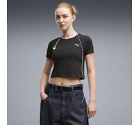 Puma WARDROBE ESS Kurzes figurbetontes T-Shirt Damen | Mit Plain | Black | Größe: XL Black