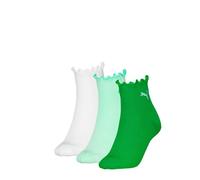 PUMA WOMEN RUFFLE QUARTER 3P GREEN/WHITE COMBO - 35-38/3.0