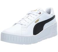 PUMA Women's Karmen Wedge Shoes, Black-White-Gold, 10, White-black-gold, 42 EU