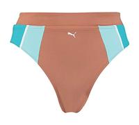 PUMA Womens Swim Women's High Waist Brief Bikini Bottoms, Brown, M