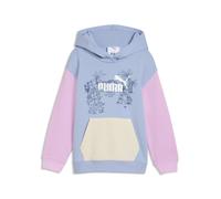 Kapuzenpullover PUMA "PUMA x DORA THE EXPLORER Relaxed Graphic Hoodie Mädchen", Kinder, Gr. 98, bunt (chambray blau), Obermaterial: 32% Polyester, 68% Baumwolle. Kapuzenfutter: 100% Baumwolle. Rippe: 