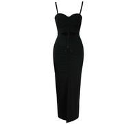 Puma x Rihanna Fenty Front Ruched Cut Out Black Womens Dress 577296 01 XS