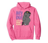 Pummel & Friends - Grummeleinhorn Lass Uns Fremde bleiben Pullover Hoodie, Unisex für Erwachsene, Leuchtendes Pink, XXL
