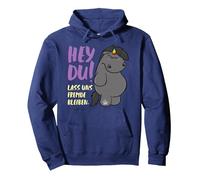 Pummel & Friends - Grummeleinhorn Lass Uns Fremde bleiben Pullover Hoodie, Unisex für Erwachsene, Marineblau, XL