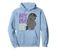 Pummel & Friends - Grummeleinhorn Lass Uns Fremde bleiben Pullover Hoodie, Unisex für Erwachsene, Taubenblau, XXL
