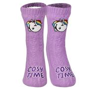 Pummel & Friends Pummeleinhorn Hüttensocken - Strick Haussocken mit Sherpa Futter für Damen Kuschelsocken Flauschige Wintersocken warme Frauen Socken OneSize Lila
