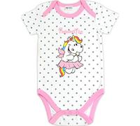 Pummel & Friends Pummelfee Mädchen Baby Strampler Schlafstrampler kurze Ärmel Weiß/Rosa Gr. 62/68