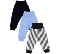 Pumphose TUPTAM "Pumphose Baby Jungen Lange Pumphose 3er Pack", Kinder, Gr. 98, N-Gr, schwarz (schwarz, blau, streifen), Obermaterial: 100% Baumwolle CO., Hosen (11378657-98) schwarz, blau, streifen
