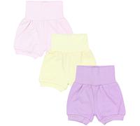Pumphose TUPTAM "Pumphose Baby Mädchen Kurze Pumphose 3er Pack", Mädchen, Gr. 86, N-Gr, gelb (pastellgelb rosa lavendellila), Obermaterial: 100% Baumwolle CO., Hosen (53335004-86) pastellgelb rosa lav