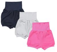 Pumphose TUPTAM "Pumphose Baby Mädchen Kurze Pumphose 3er Pack", Mädchen, Gr. 86, N-Gr, lila (farbenmix 4), Obermaterial: 100% Baumwolle CO., Hosen (78822615-86) farbenmix 4