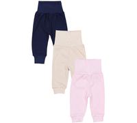 Pumphose TUPTAM "Pumphose Baby Mädchen Lange Pumphose 3er Pack", Mädchen, Gr. 98, N-Gr, beige (beige, dunkelblau, puderrosa), Obermaterial: 100% Baumwolle CO., Hosen (31546159-98) beige, dunkelblau, p