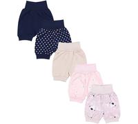 Pumphose TUPTAM "Pumphose Baby Mädchen Sommershorts 5er Set", Mädchen, Gr. 62, N-Gr, rosa (puderrosa dunkelblau beige), Obermaterial: 100% Baumwolle CO., Hosen (87352239-62) puderrosa dunkelblau beige