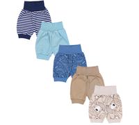 Pumphose TUPTAM "Pumphose Baby Sommershorts 5er Pack", Mädchen, Gr. 86, N-Gr, blau (dunkelblau grün dino jeansblau streifen grau), Obermaterial: 100% Baumwolle CO., Hosen (58757859-86) dunkelblau grün