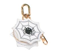 Pumpkin Wallet Spider - Mini PU Leather Zipper | Pumpkin Coin Purse | Halloween Bag Charm 5x2x4.5cm | For Schoolbag Phone Backpack Features A Cute Zipper Coin Pouch And Keychain
