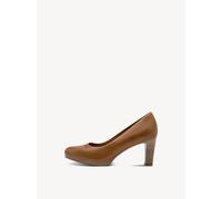 Tamaris Damen Pumps mit Blockabsatz Leder, braun, 40 EU