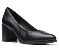 CLARKS Freva55 Court Black Leather 35