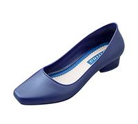 Pumps Damen Leder Einzelschuhe mit quadratischer Zehe| Elegante und Bequeme Schuhe für Büro & Alltag Klassische Damenschuhe mit niedrigem Absatz Einfarbig Geschlossene Damenschuhe Freizeitschuhe