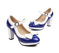 pumps damen schwarz flach, Hohe Schuhe Damen Vorne Geschlossen Orthopädische Party Brautschuhe Hochzeitsschuhe Elegant Dirndl Tanzschuhe Oktoberfest mit Blockabsatz Trachtenschuhe Abendschuhe, BU2, 42