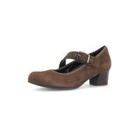 Pumps GABOR, Damen, Gr. 39, braun, Veloursleder, Schuhe Pumps, Blockabsatz, Businessschuh, Spangenpumps, Komfortweite H (=sehr weit) (86942902-39) braun