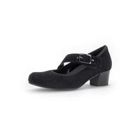 Pumps GABOR, Damen, Gr. 40,5, schwarz, Ziegenveloursleder, Schuhe Pumps, Blockabsatz, Businessschuh, Spangenpumps, Komfortweite H (=sehr weit) (33694022-40,5) schwarz